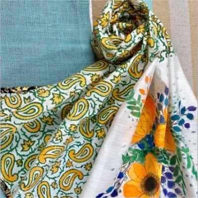 pure silk cotton scarf