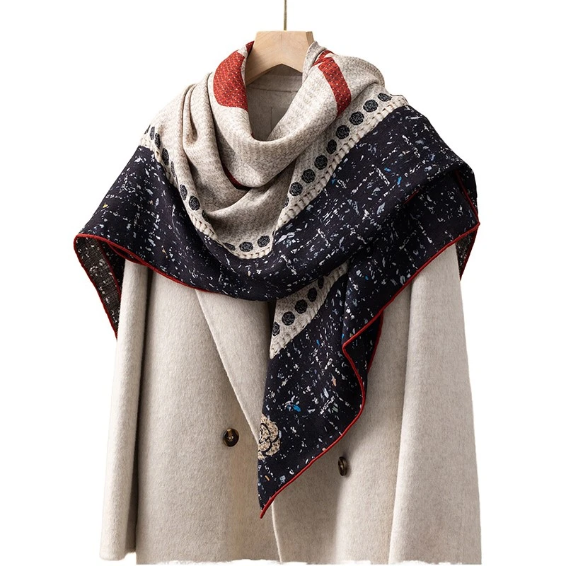 Silk Wool Scarf For Winter Warm